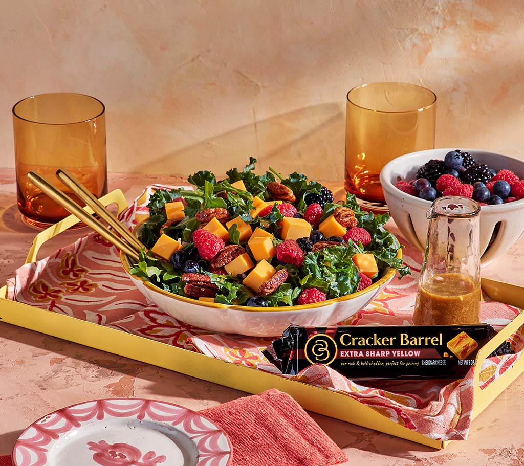 Triple Berry Kale & Arugula Salad