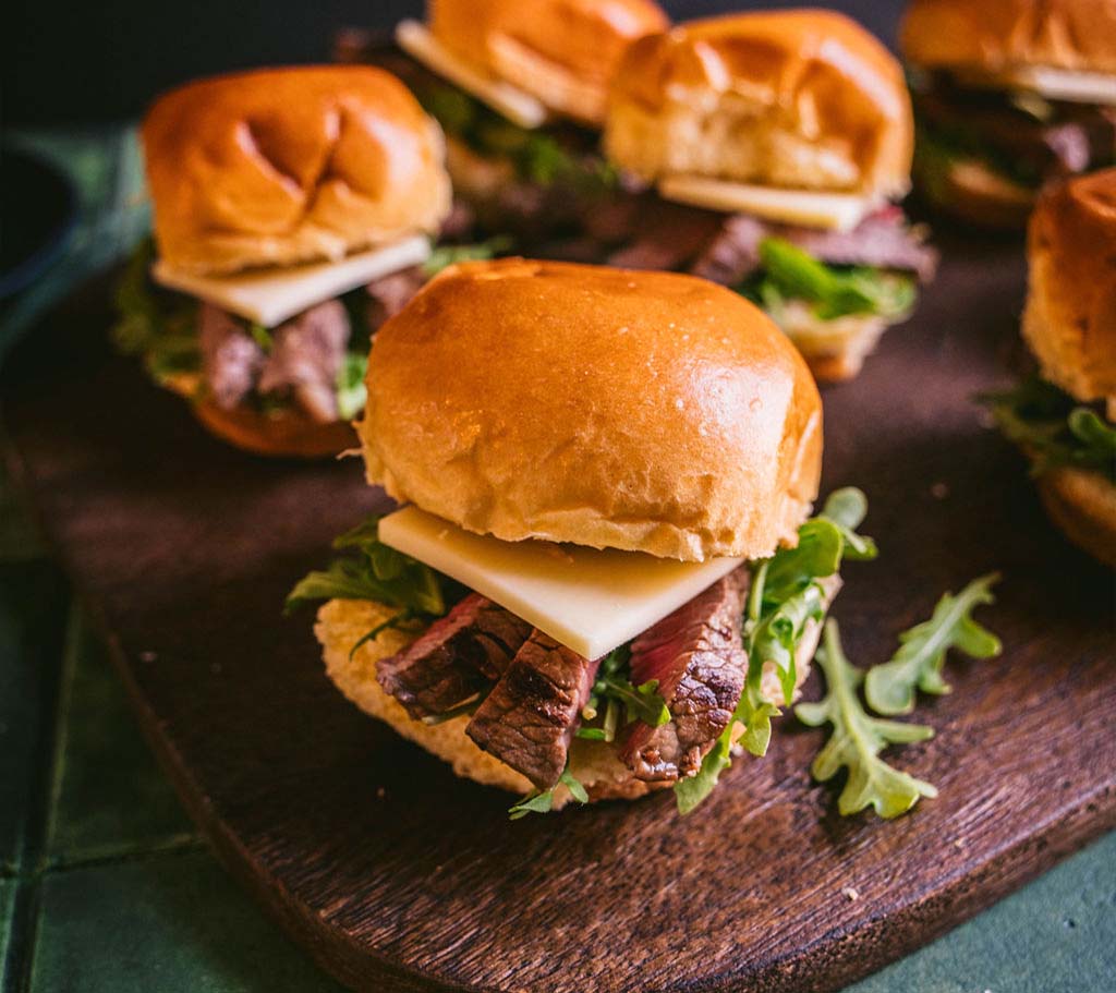 Grilled Steak & White Cheddar Sliders