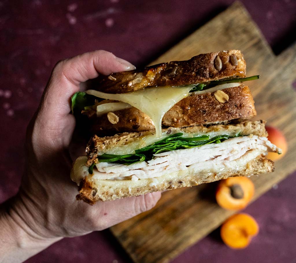 Turkey, Cheddar and Apricot Panini