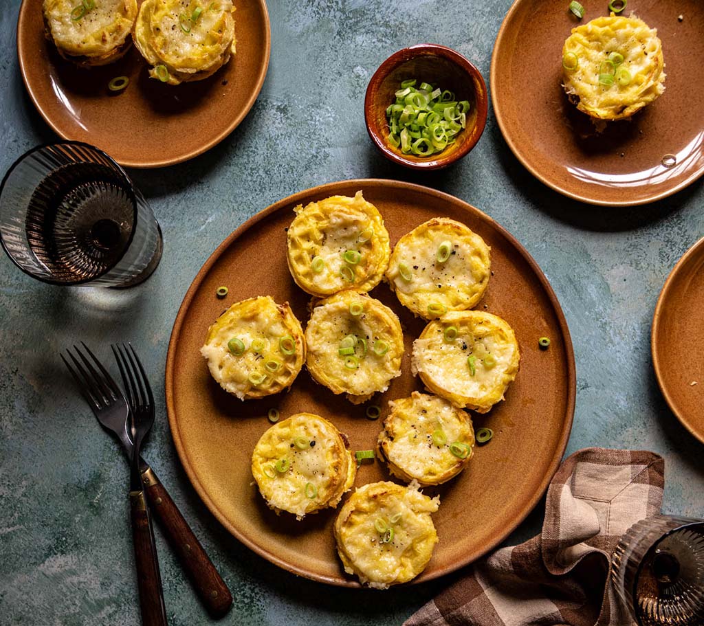 Mini Waffle-Sausage Stratas